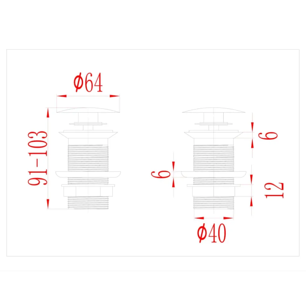 vidaXL Afvoer pop-up zonder overloop 6,4x6,4x9,1 cm zilverkleurig
