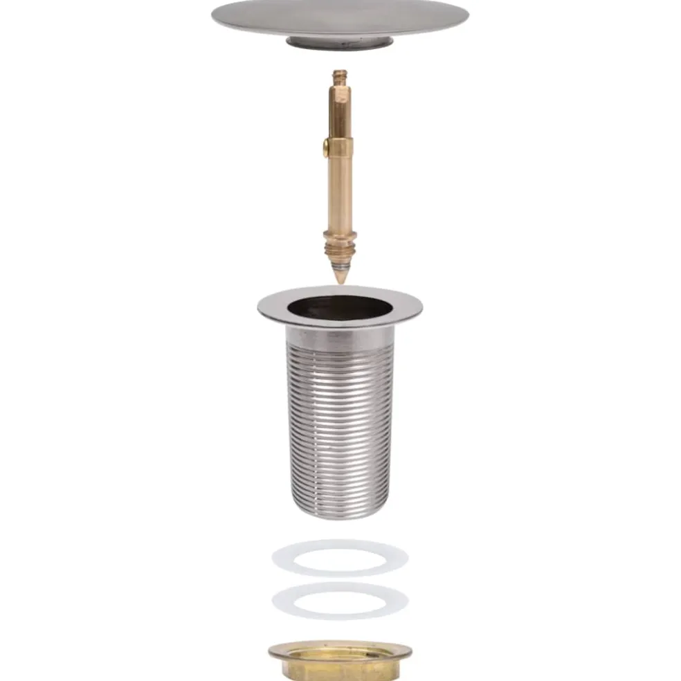 vidaXL Afvoer pop-up zonder overloop 6,4x6,4x9,1 cm zilverkleurig