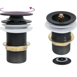 vidaXL Afvoer pop-up zonder overloop 6,4x6,4x9,1 cm zwart