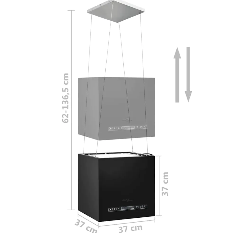 vidaXL Afzuigkap hangend met aanraaksensor LCD 37 cm staal