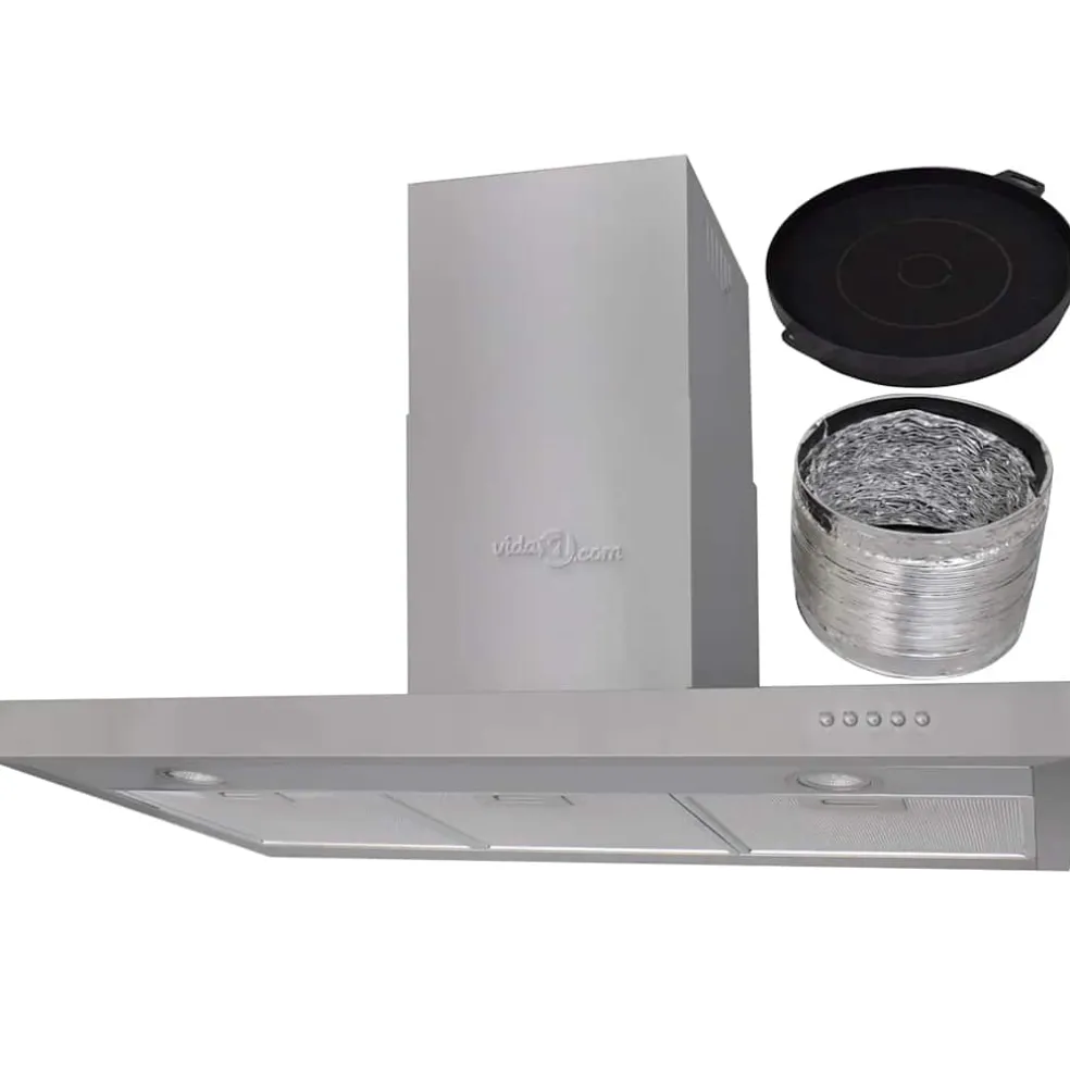 vidaXL Afzuigkap plat 900 mm roestvrij staal