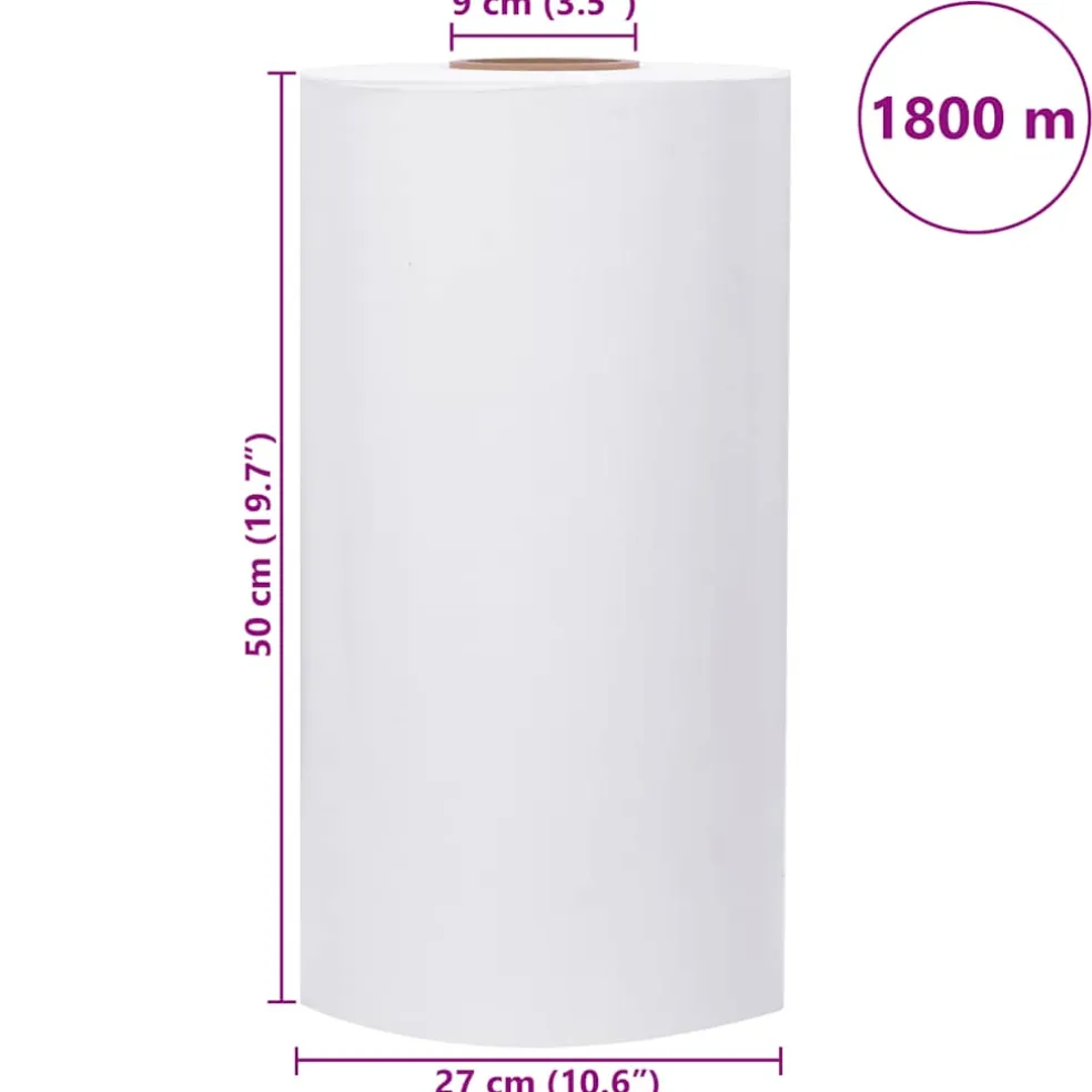 vidaXL Agrarische stretchfilm 25 μm 50 cm x 1800 m wit