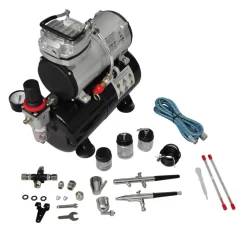 vidaXL Airbrush Compressorset met 2 pistolen