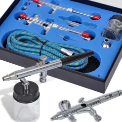 vidaXL Airbrush set met 2 pistolen
