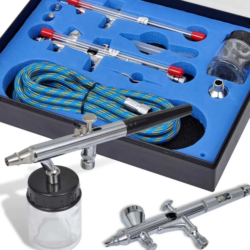vidaXL Airbrush set met 2 pistolen