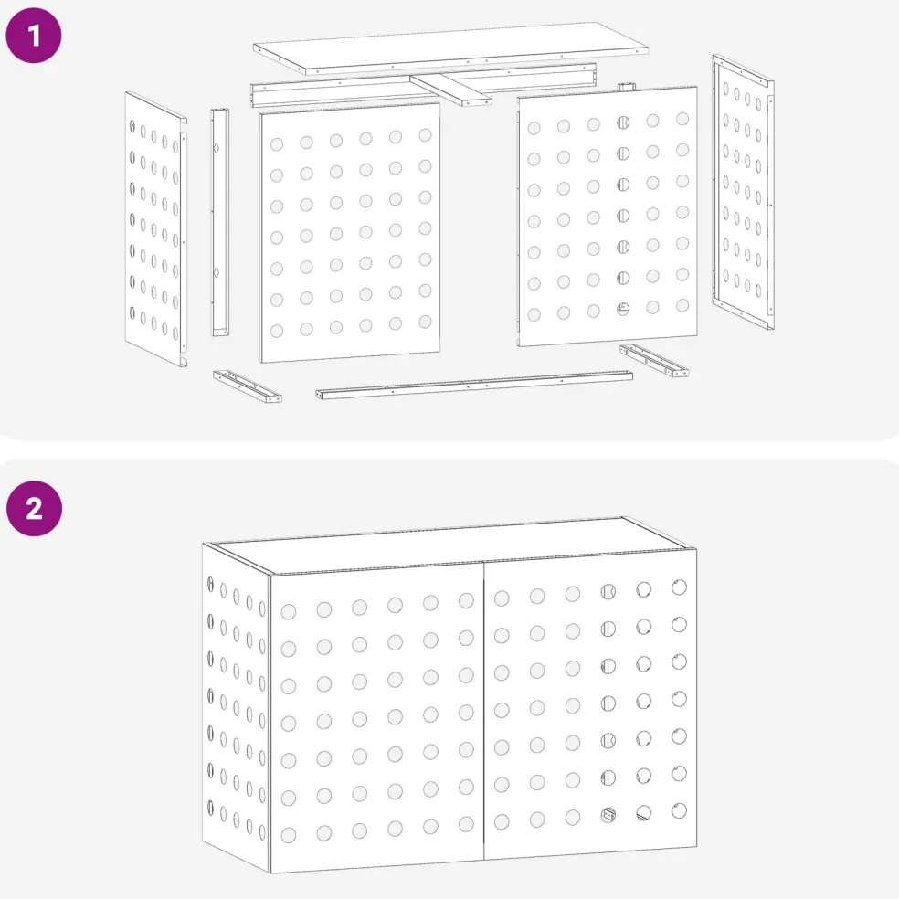 vidaXL Airconditioner hoes Antraciet 110 x 50 x 105 cm Staal