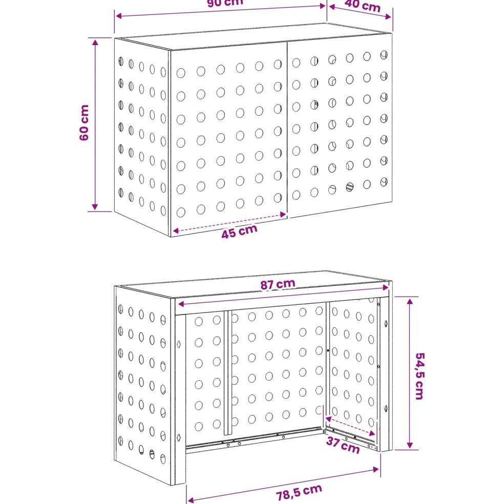 vidaXL Airconditioner hoes Antraciet 110 x 50 x 105 cm Staal