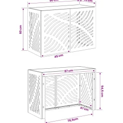 vidaXL Airconditioner hoes Olijfgroen 90 x 40 x 60 cm Staal