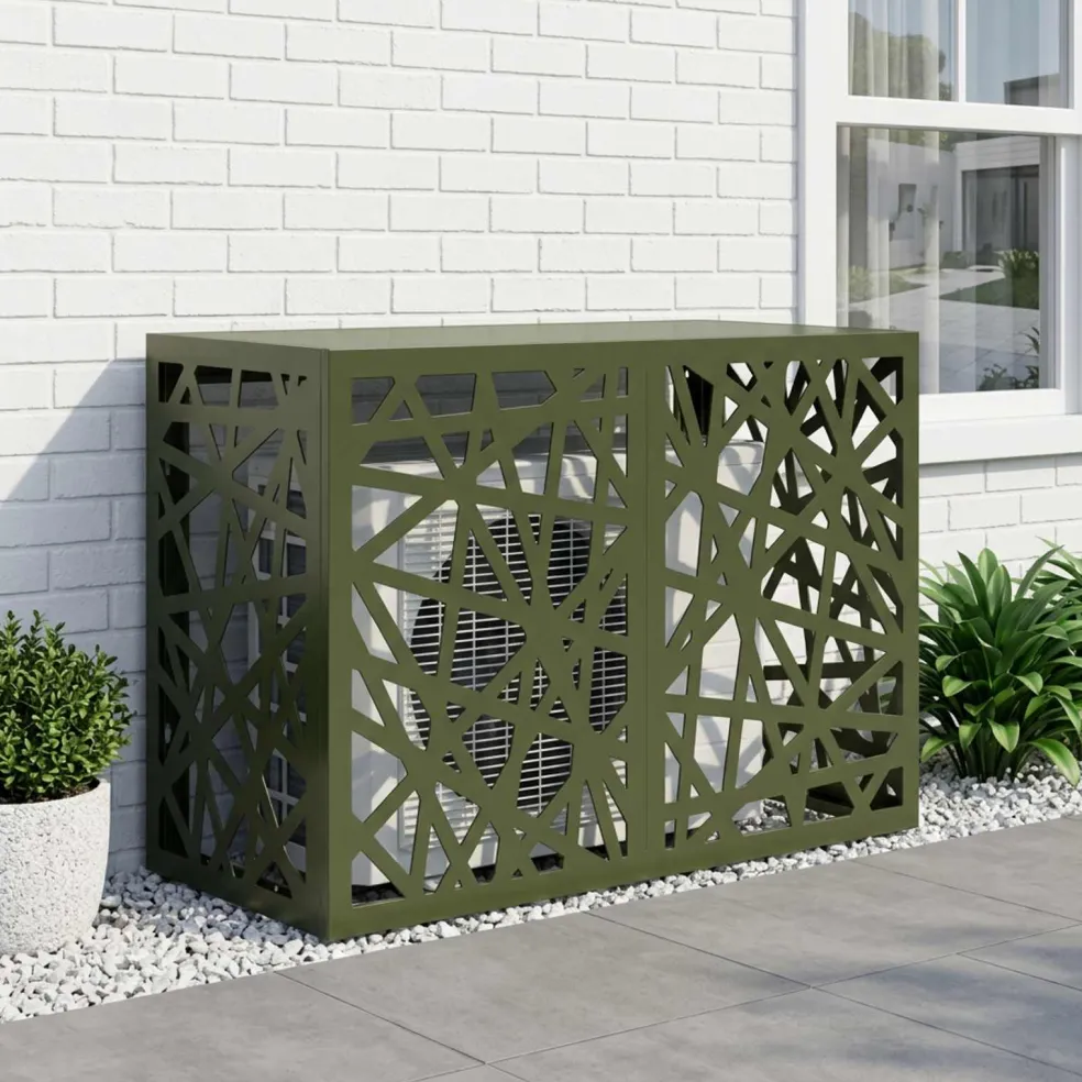 vidaXL Airconditioner hoes Olijfgroen 90 x 40 x 60 cm Staal