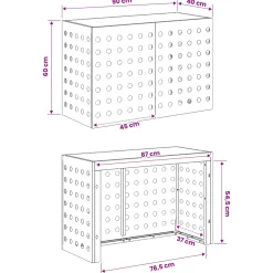 vidaXL Airconditioner hoes Olijfgroen 90 x 40 x 60 cm Staal