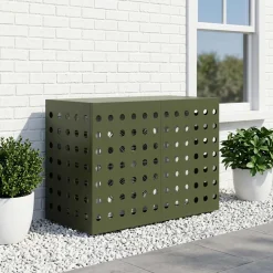 vidaXL Airconditioner hoes Olijfgroen 90 x 40 x 60 cm Staal