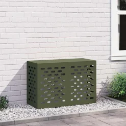 vidaXL Airconditioner hoes Olijfgroen 90 x 40 x 60 cm Staal
