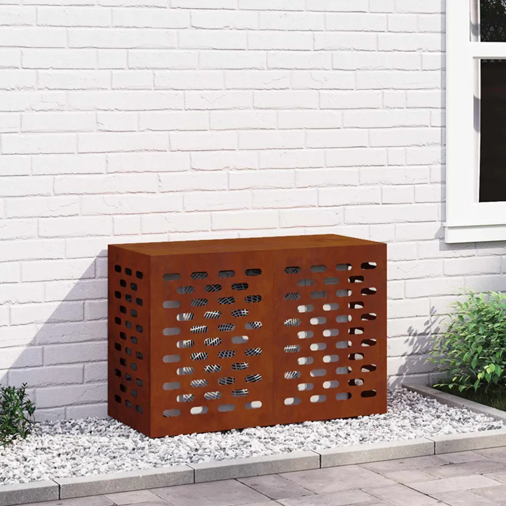 vidaXL Airconditioner hoes Roestkleurig 90 x 40 x 60 cm weervast staal