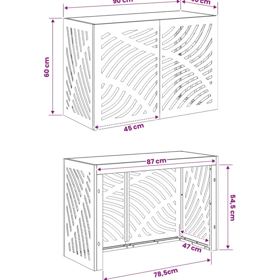vidaXL Airconditioner hoes Roestkleurig 90 x 40 x 60 cm weervast staal