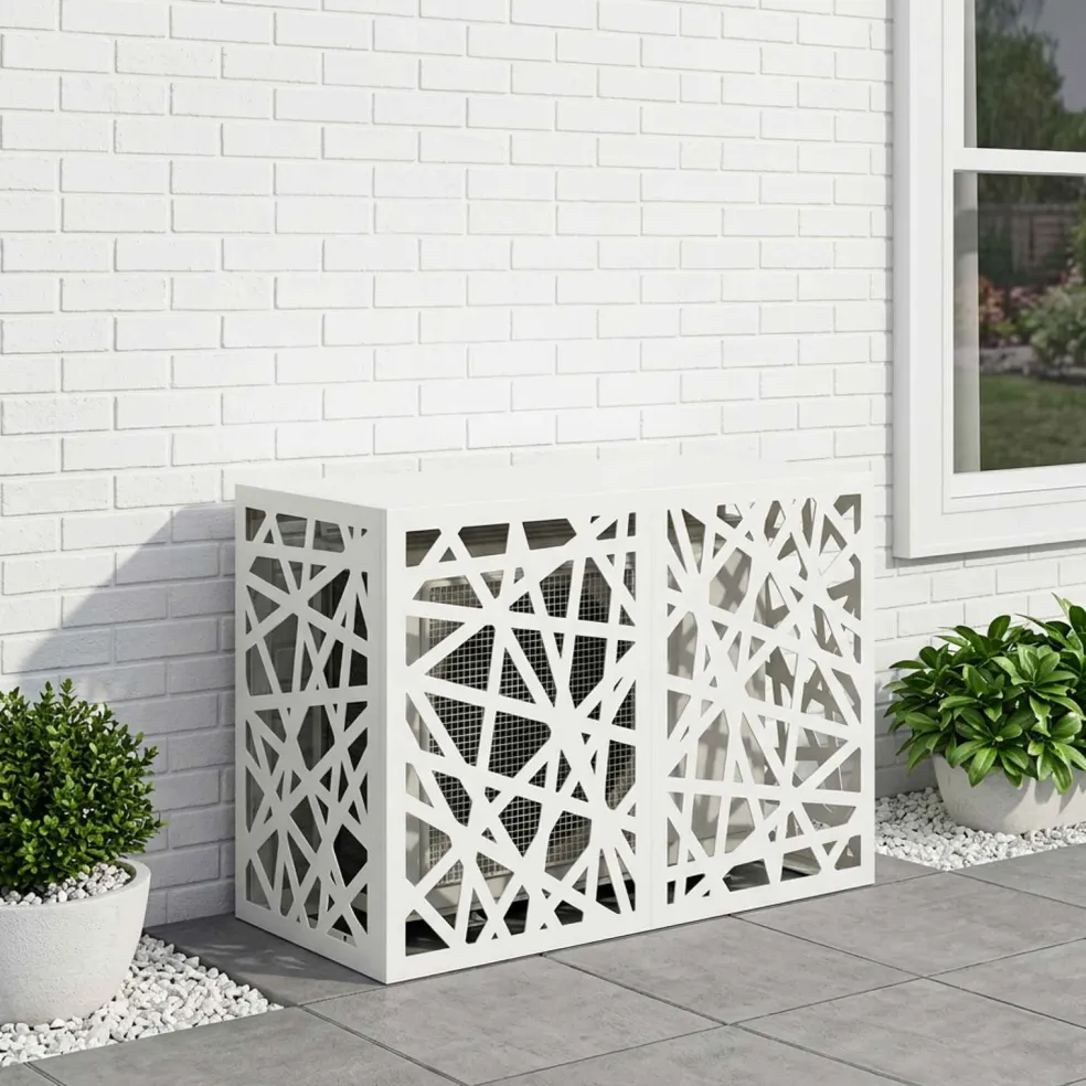 vidaXL Airconditioner hoes Wit 90 x 40 x 60 cm Staal