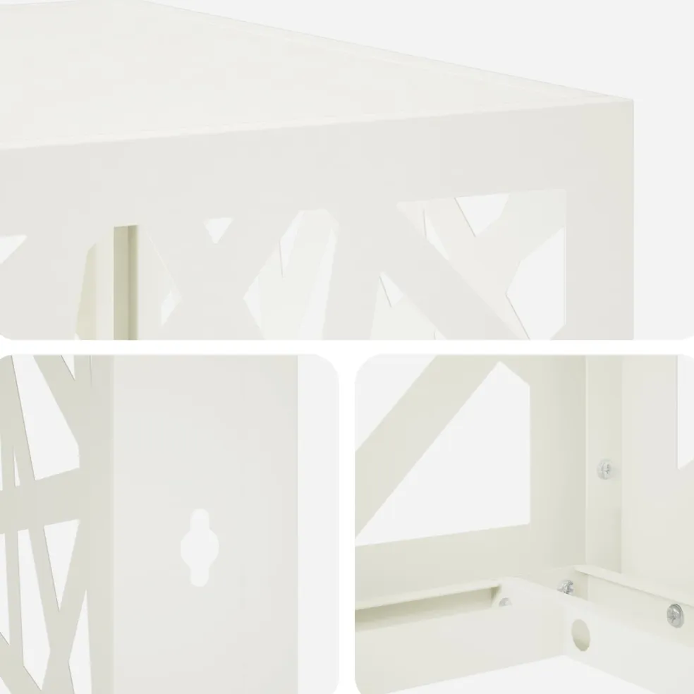 vidaXL Airconditioner hoes Wit 90 x 40 x 60 cm Staal