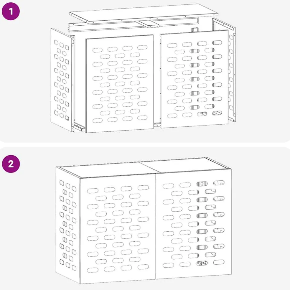 vidaXL Airconditioner hoes Wit 90 x 40 x 60 cm Staal