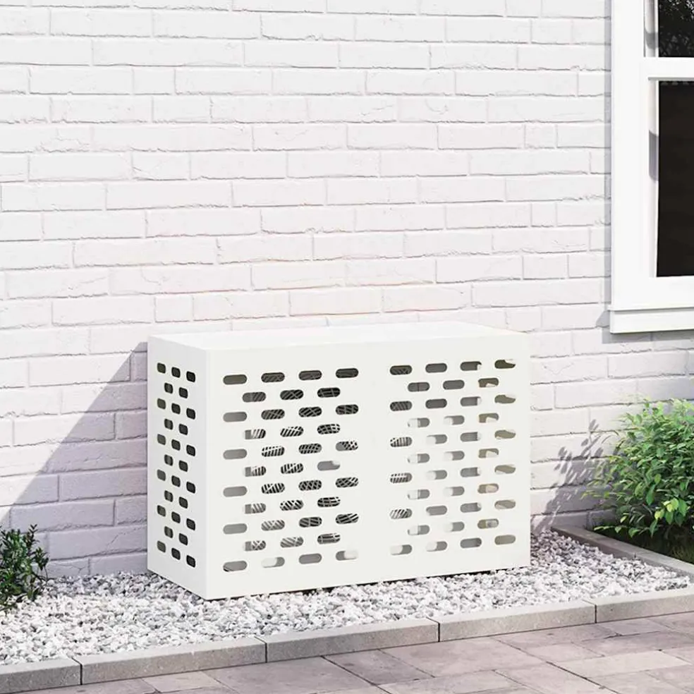 vidaXL Airconditioner hoes Wit 90 x 40 x 60 cm Staal