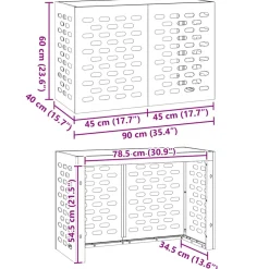 vidaXL Airconditioner hoes Zwart 90 x 40 x 60 cm Staal