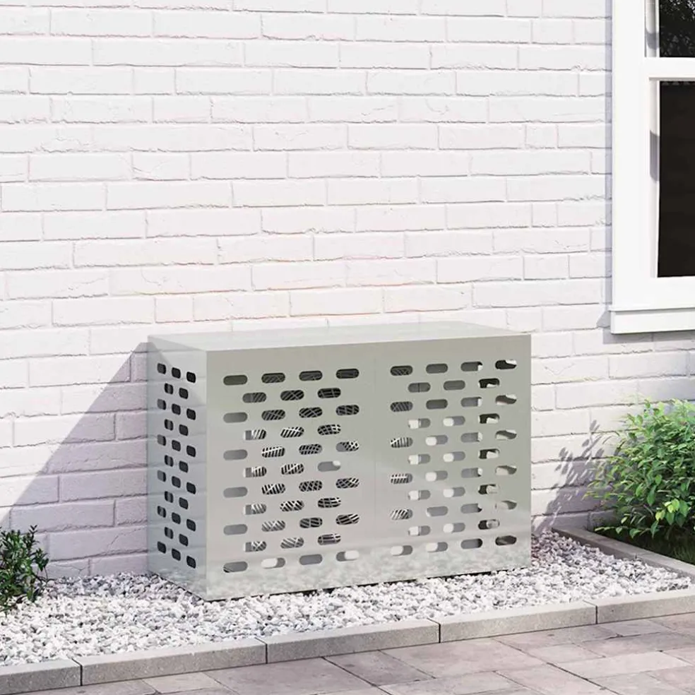 vidaXL Airconditioner hoes zilver 90 x 40 x 60 cm Gegalvaniseerd staal