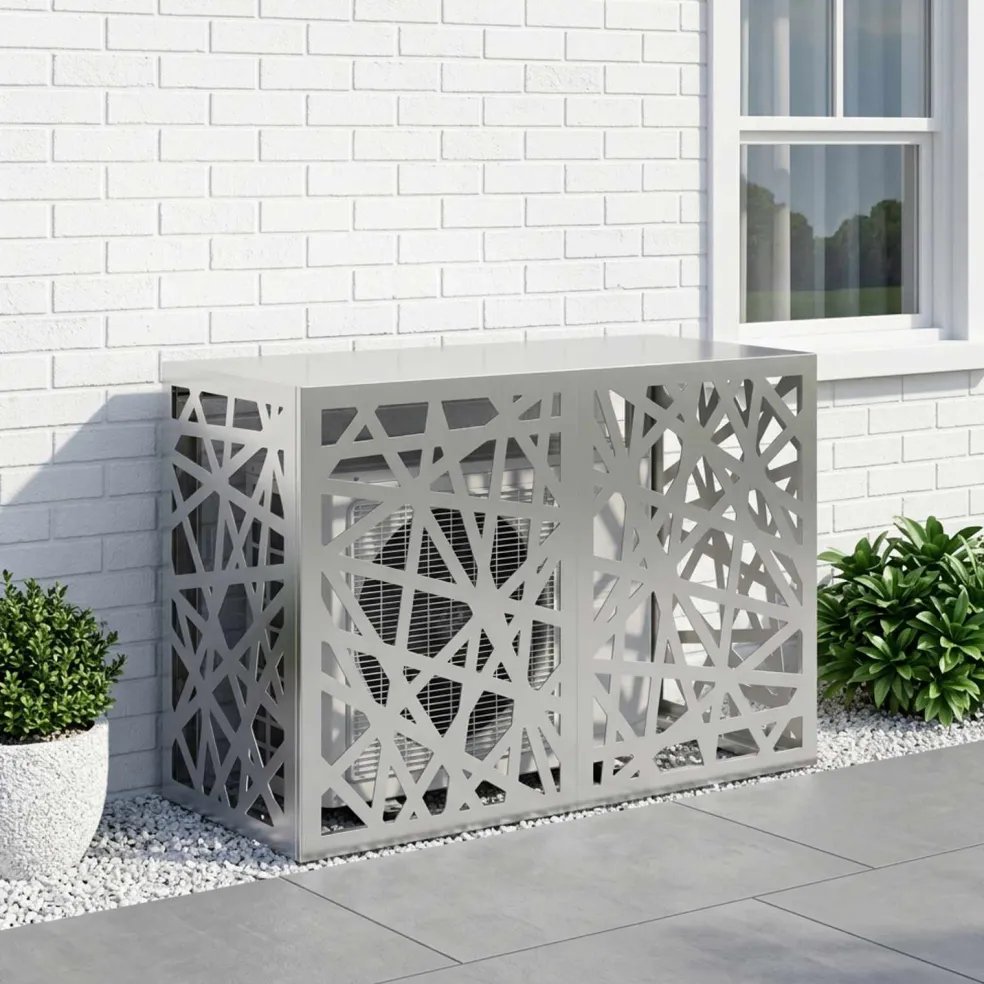 vidaXL Airconditioner hoes zilver 90 x 40 x 60 cm Gegalvaniseerd staal