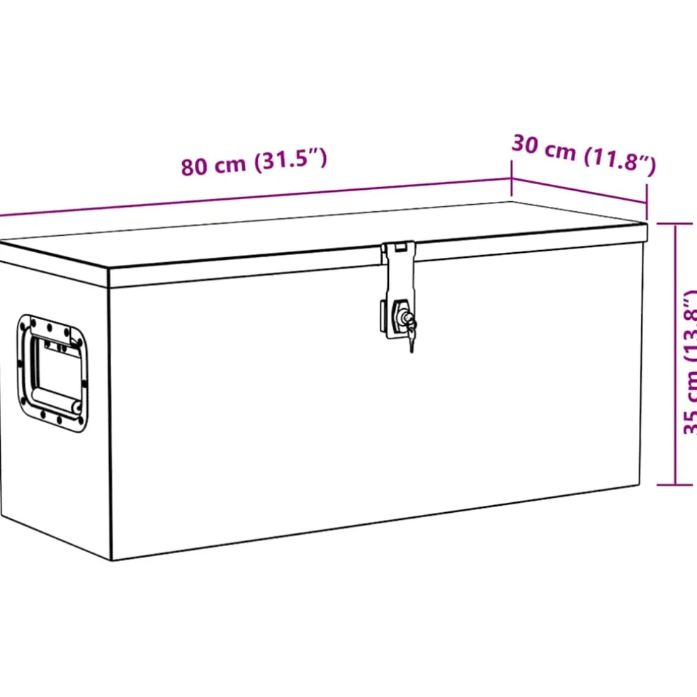 vidaXL Aluminium kist 80x30x35 cm zwart