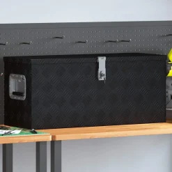 vidaXL Aluminium kist 80x30x35 cm zwart