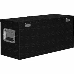 vidaXL Aluminium kist 80x30x35 cm zwart