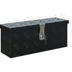 vidaXL Aluminium kist 485x140x200 mm zwart