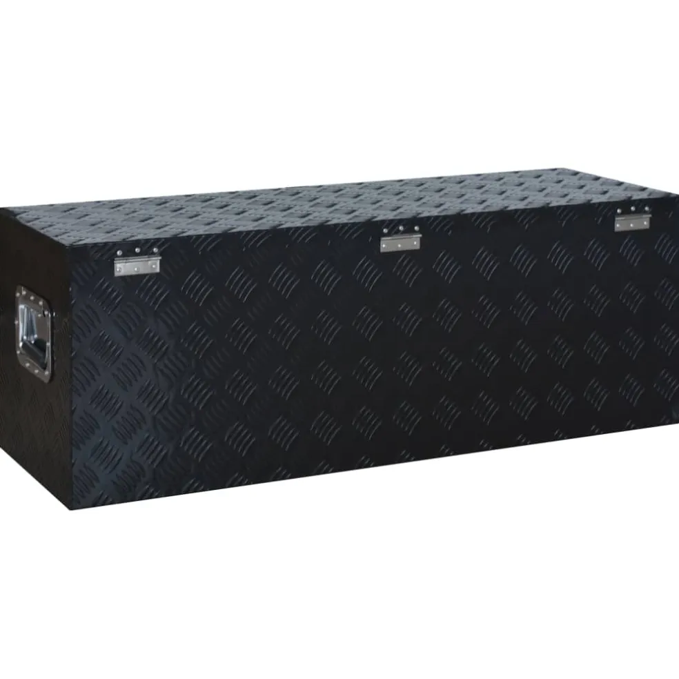 vidaXL Aluminium kist 1085x370x400 mm zwart