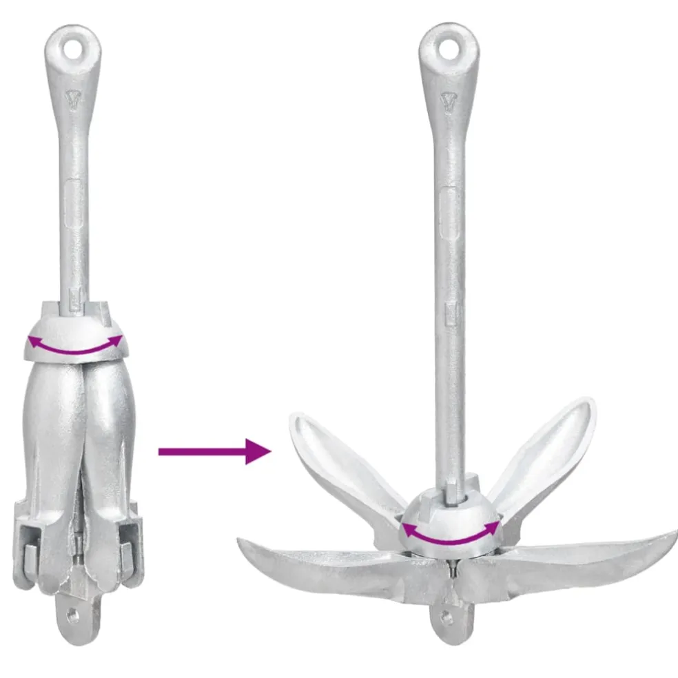 vidaXL Anker inklapbaar 3,2 kg smeedijzer zilverkleurig
