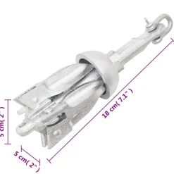 vidaXL Anker inklapbaar 0,7 kg thermisch verzinkt gietijzer zilver