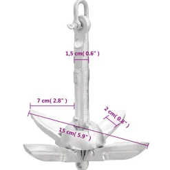 vidaXL Anker inklapbaar 0,7 kg thermisch verzinkt gietijzer zilver
