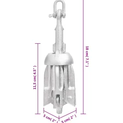 vidaXL Anker inklapbaar 0,7 kg thermisch verzinkt gietijzer zilver