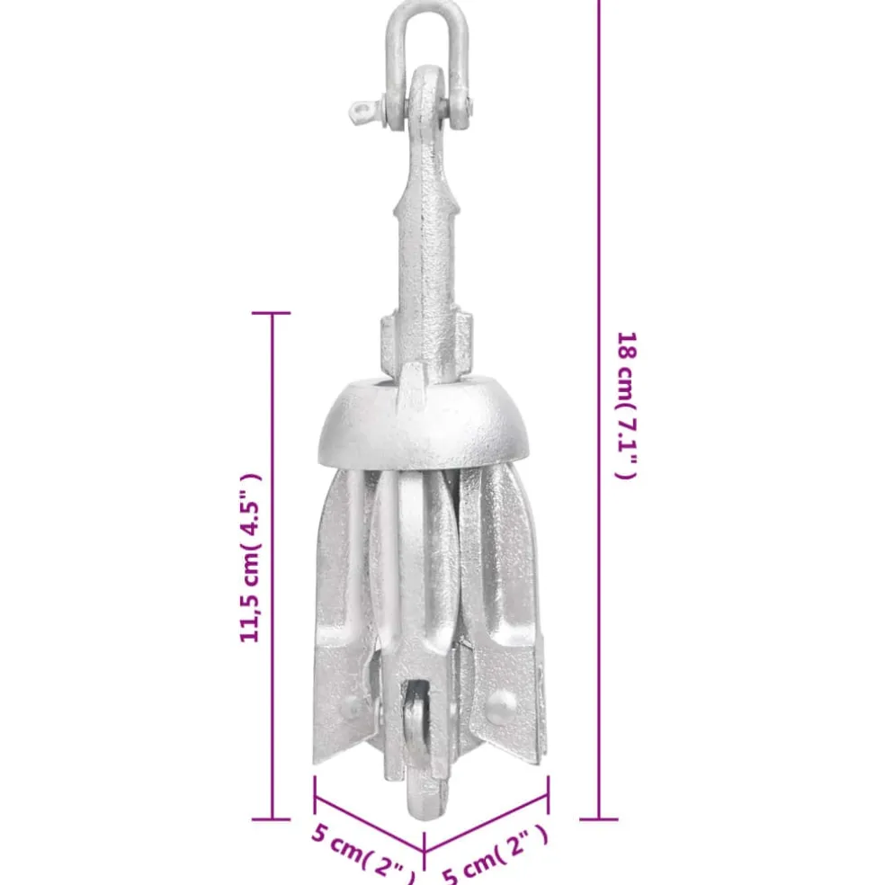 vidaXL Anker inklapbaar 0,7 kg thermisch verzinkt gietijzer zilver
