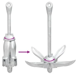 vidaXL Anker inklapbaar 6 kg thermisch verzinkt gietijzer zilver