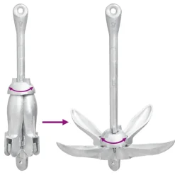 vidaXL Anker inklapbaar 8 kg thermisch verzinkt gietijzer zilver