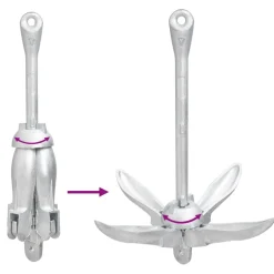 vidaXL Anker inklapbaar 4 kg thermisch verzinkt gietijzer zilver