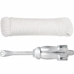 vidaXL Anker met touw inklapbaar 4 kg thermisch verzinkt gietijzer