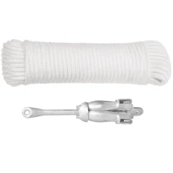 vidaXL Anker met touw inklapbaar 1,5 kg smeedijzer zilverkleurig