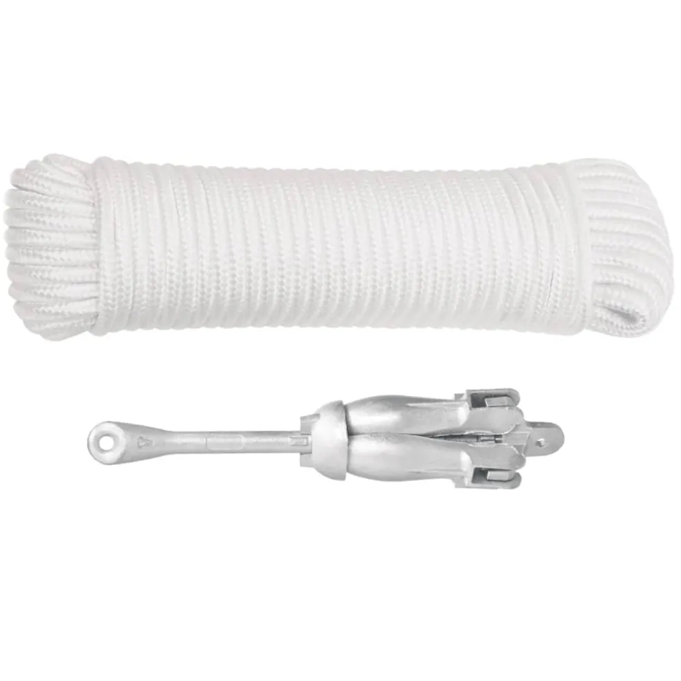vidaXL Anker met touw inklapbaar 1,5 kg smeedijzer zilverkleurig
