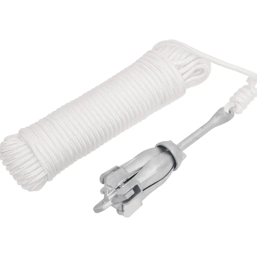 vidaXL Anker met touw inklapbaar 1,5 kg smeedijzer zilverkleurig