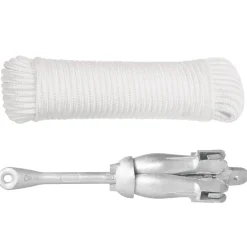 vidaXL Anker met touw inklapbaar 6 kg thermisch verzinkt gietijzer