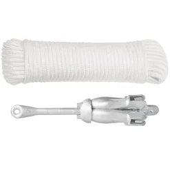 vidaXL Anker met touw inklapbaar 3,2 kg smeedijzer zilverkleurig