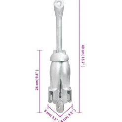 vidaXL Anker met touw inklapbaar 3,2 kg smeedijzer zilverkleurig