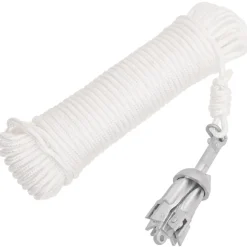 vidaXL Anker met touw inklapbaar 0,7 kg thermisch verzinkt gietijzer