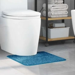 vidaXL Antislip Badmat met Toilet Cut Blauw 50 x 50 cm PP