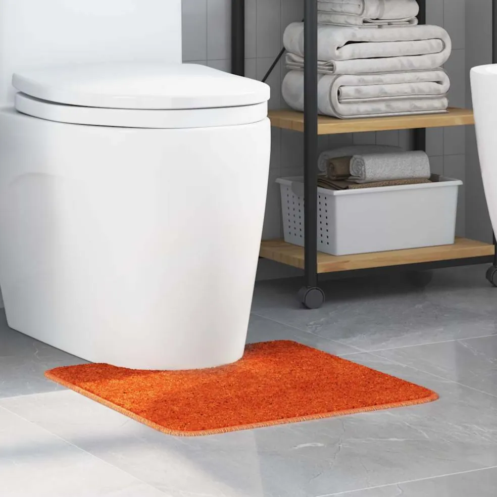 vidaXL Antislip Badmat met Toilet Cut Oranje 50 x 50 cm PP