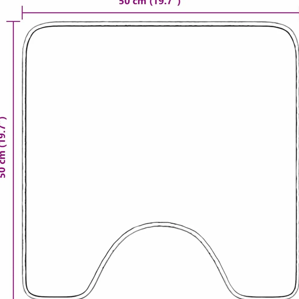 vidaXL Antislip Badmat met Toilet Cut Grijs 50 x 50 cm PP