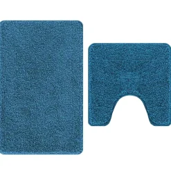vidaXL Antislip Badmat Set 2 st Blauw 50 x 50 cm PP